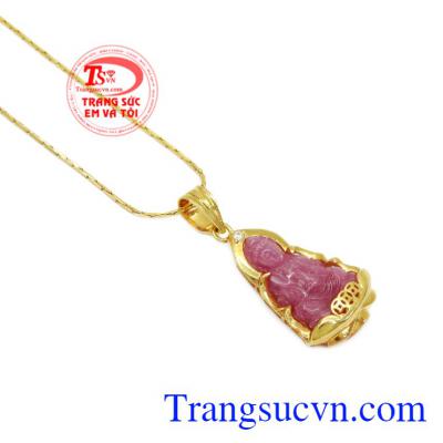 Bộ mặt dây ruby quan âm bình an chất lượng.