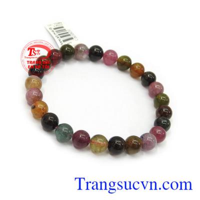 Chuỗi hạt Tourmaline hạt tròn đeo tay tinh xảo, thời trang, rất được phái đẹp ưa chuộng