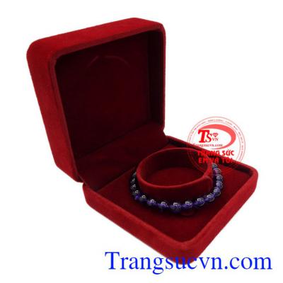 Chuỗi tay thạch anh tím 7 ly thiên nhiên, bắt mắt.
