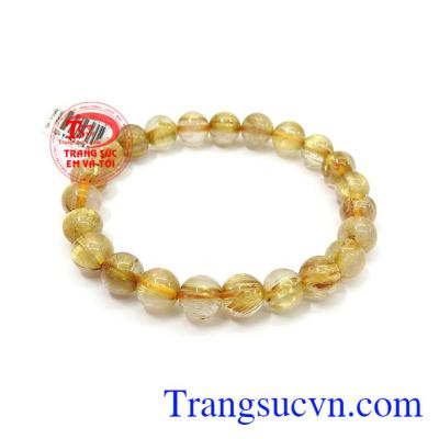 Chuỗi thạch anh tóc vàng 8 mm đẹp