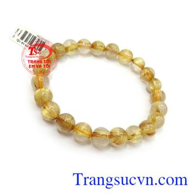 Chuỗi thạch anh tóc vàng 8 mm chứa nguồn năng lượng dồi dào, có tác dụng mang lại may mắn, bình an và tài lộc, là lá bùa hộ mệnh cho người đeo