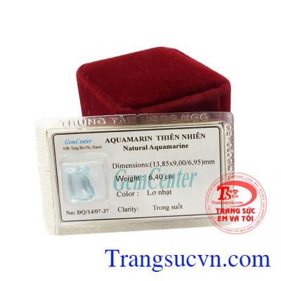 Đá Aquamarine chữ nhật có thể làm nhẫn nam vàng, giao hàng nhanh trên toàn quốc
