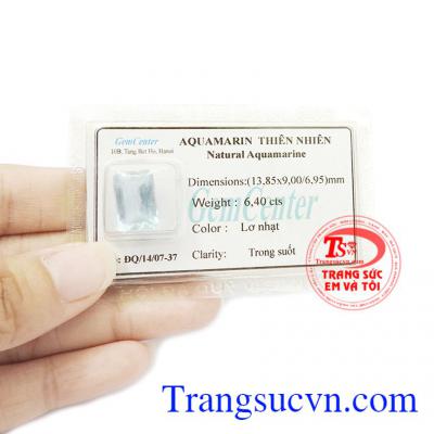 Đá Aquamarine chữ nhật