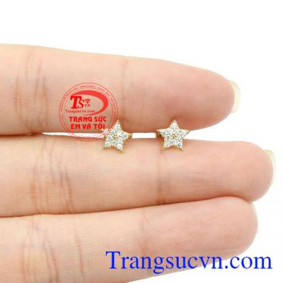 Trang sức Em và Tôi nhận đặt hàng thiết kế theo yêu cầu của từng khách hàng,Hoa tai nữ vàng ngôi sao