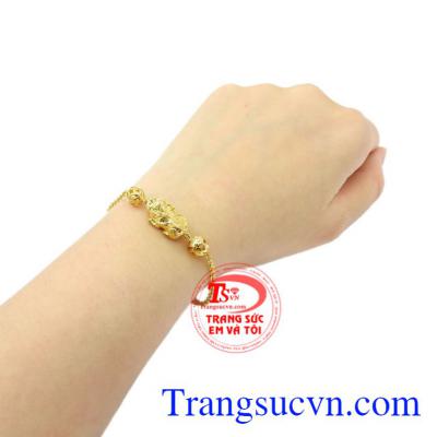 Lắc tay nữ vàng tỳ hưu vàng 10k chất lượng.