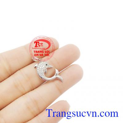 Mặt dây cá heo vàng trắng