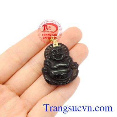 Mặt dây Di Lặc thạch anh khói đẹp.