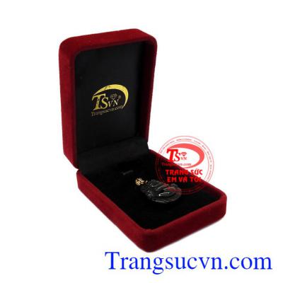 Mặt dây Di Lặc thạch anh khói