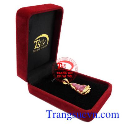 Mặt dây quan âm ruby bình an