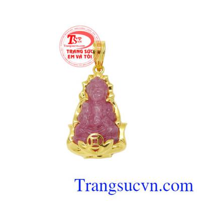 Mặt dây quan âm ruby may mắn