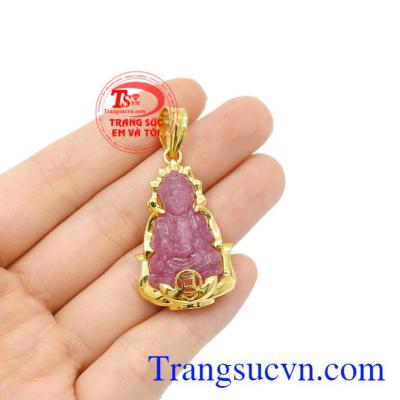 Mặt dây quan âm ruby may mắn đẹp.