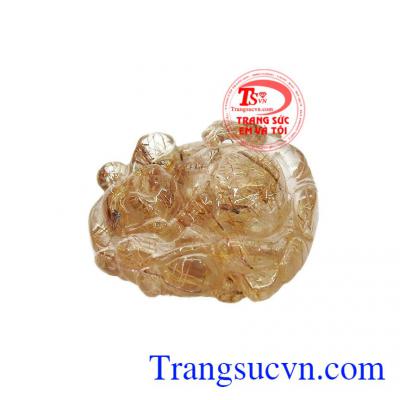 Mặt di lặc thạch anh tóc vàng bình an