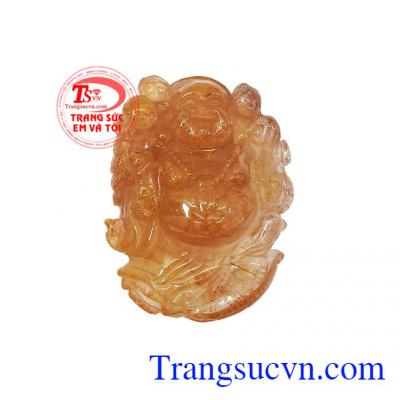 Mặt di lặc thạch anh tóc vàng thiên nhiên đẹp được chạm khắc sang trọng và tinh tế,Mặt di lặc thạch anh tóc vàng thiên nhiên