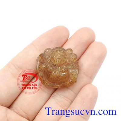 Mặt phật di lặc thạch anh tóc vàng đẹp