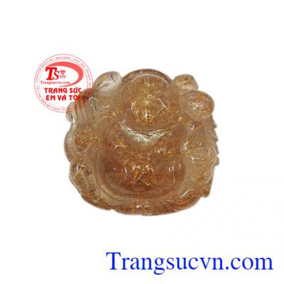 Mặt phật di lặc thạch anh tóc vàng đẹp được chạm khắc vô cùng tinh tế và sang trọng,Mặt phật di lặc thạch anh tóc vàng đẹp