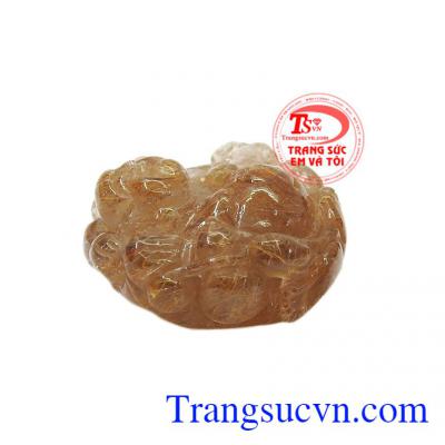 Sản phẩm thích hợp làm quà tặng cho người thân hoặc bạn bè,Mặt phật di lặc thạch anh tóc vàng đẹp