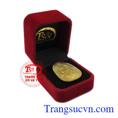 Thạch anh tóc vàng thiên nhiên đẹp. Mặt phật tuổi ngọ thạch anh tóc vàng