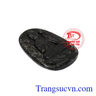 Mặt phật tuổi thìn-tỵ thạch anh tóc đen được chạm khắc theo hình phật phổ hiền bồ tát.