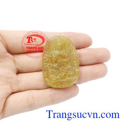 Mặt phật tuổi tuất-hợi thạch anh tóc vàng thích hợp làm quà tặng cho người thân và bạn bè. 