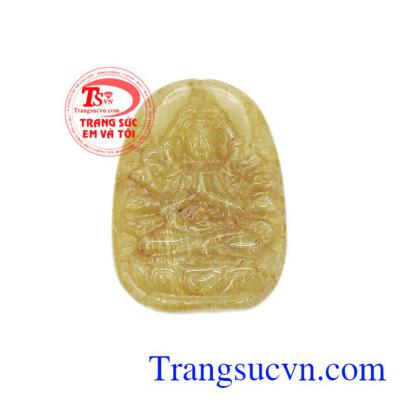 Mặt phật tuổi tý thạch anh tóc vàng