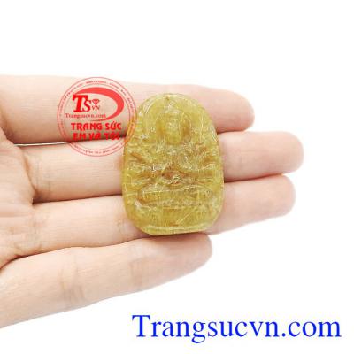Người dùng sản phẩm sẽ mang lại sự may mắn, bình an và thịnh vượng. Mặt phật tuổi tý thạch anh tóc vàng.