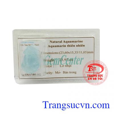 Mặt tỳ hưu đeo cổ Aquamarine là sản phẩm đá aquamarine thiên nhiên, được điêu khắc sắc nét, tinh tế