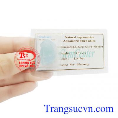 Mặt tỳ hưu đeo cổ Aquamarine , giao hàng nhanh trên toàn quốc