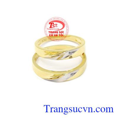 Nhẫn cưới gắn kết đôi lứa Korea vàng 10k phù hợp cho cặp đôi thích sự đơn giản.