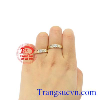 Nhẫn cưới vàng bên nhau trọn đời vàng 10k.