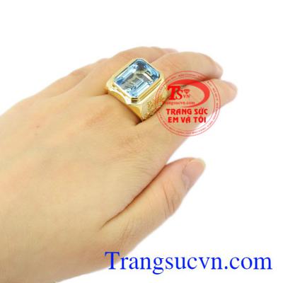 Nhẫn nam rồng vàng Topaz vàng 10k.