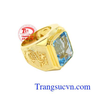 Nhẫn nam rồng vàng Topaz hợp thời trang, tinh tế.