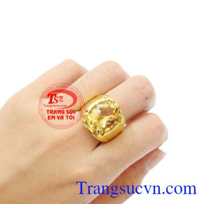 Sản phẩm thích hợp làm quà tặng cho người thân và bạn bè. Nhẫn nam thạch anh vàng đẹp