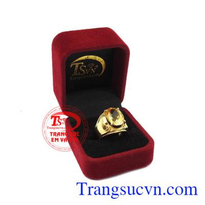 Nhẫn nam thạch anh vàng đẹp được bảo hành uy tín, giao hàng toàn quốc.