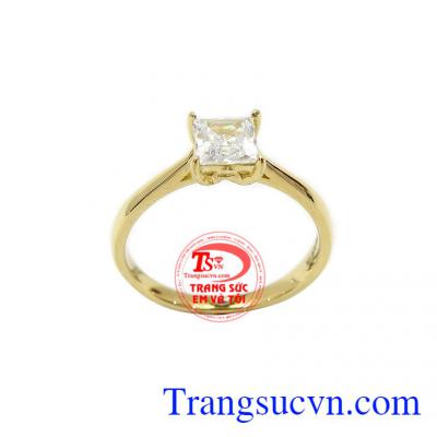 Nhẫn nữ vàng đẹp dịu dàng là sản phẩm được chế tác từ vàng 10k, nhập khẩu từ Korea