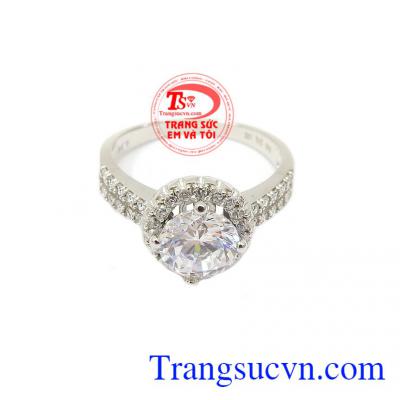 Nhẫn vàng trắng đẳng cấp vàng 10k, bảo hành 6 tháng, giao hàng nhanh trên toàn quốc