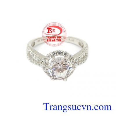 Nhẫn vàng trắng quý phái vàng 10k, bảo hành 6 tháng, giao hàng nhanh trên toàn quốc
