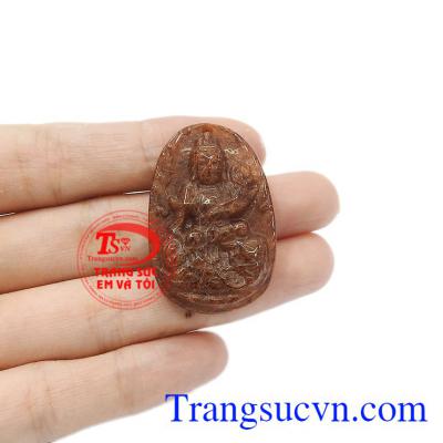 Sản phẩm có thể bọc vàng hoặc bạc để đảm bảo độ bền đẹp. Phật bản mệnh tuổi thìn-tỵ thạch anh tóc.