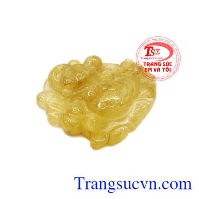 Phật di lặc thạch anh tóc vàng hợp mệnh được chạm khắc tinh tế hợp phong thủy. 