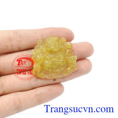 Thạch anh tóc vàng thiên nhiên. Phật di lặc thạch anh tóc vàng hợp mệnh