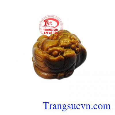Thiềm thừ đá mắt hổ được chạm khắc tinh tế và tỉ mỉ từ đá thạch anh tóc vàng thiên nhiên,Thiềm thừ đá mắt hổ