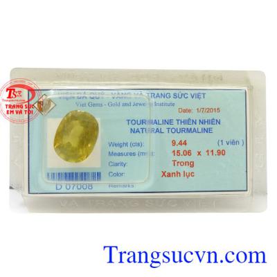 Tourmaline vàng lục thương hiệu uy tín, chất lượng, chế tác theo yêu cầu