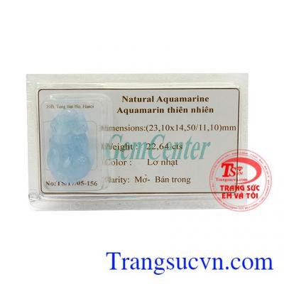 Viên đá aquamarine tỳ hưu hộ mệnh