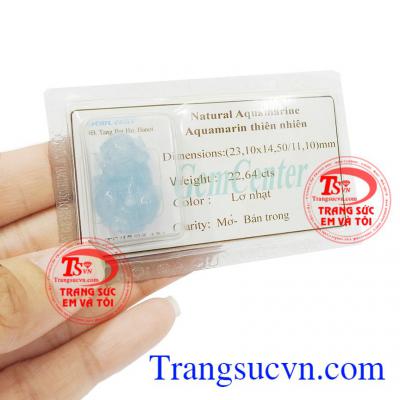 Viên đá aquamarine tỳ hưu hộ mệnh, giao hàng nhanh trên toàn quốc