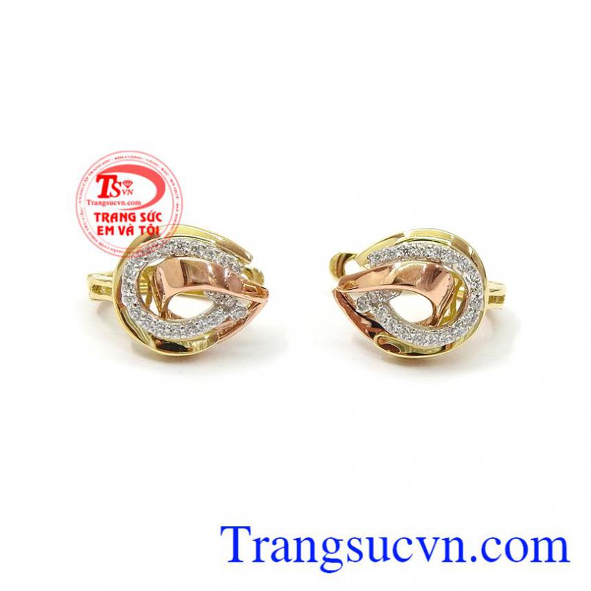 Hoa tai vàng sang trọng tinh tế