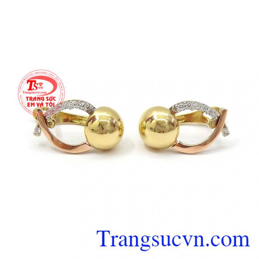 Hoa tai vàng thanh lịch 18k