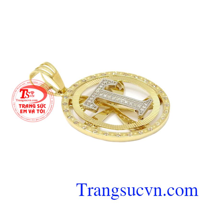 Mặt dây nam chữ T phong cách nhập khẩu từ Korea vàng 10k chất lượng.