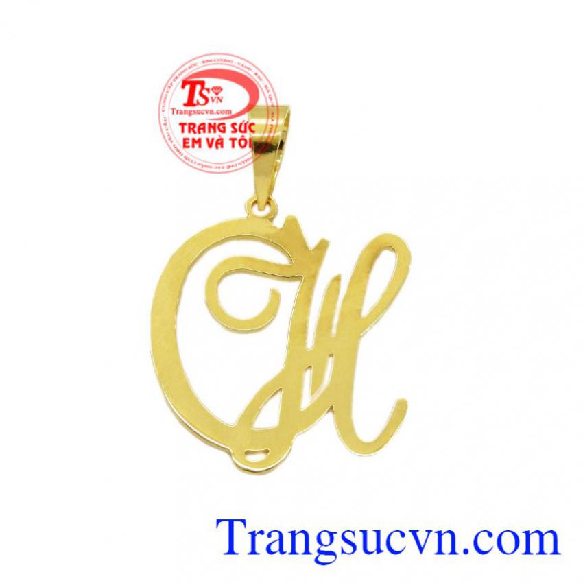 Mặt dây vàng chữ CH