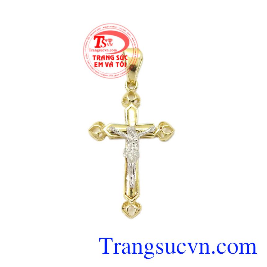 Mặt thánh giá vàng Jesus được nhập khẩu từ Korea vàng 10k chất lượng, bền màu.