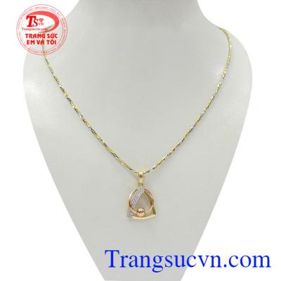 Bộ dây vàng nữ quý phái vàng 18k màu sắc đẹp, chất lượng cao, kết hợp độc đáo, mới lạ