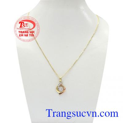 Bộ dây vàng nữ trang nhã là sản phẩm được chế tác tinh tế, bền đẹp từ vàng 18k,Bộ dây vàng nữ trang nhã